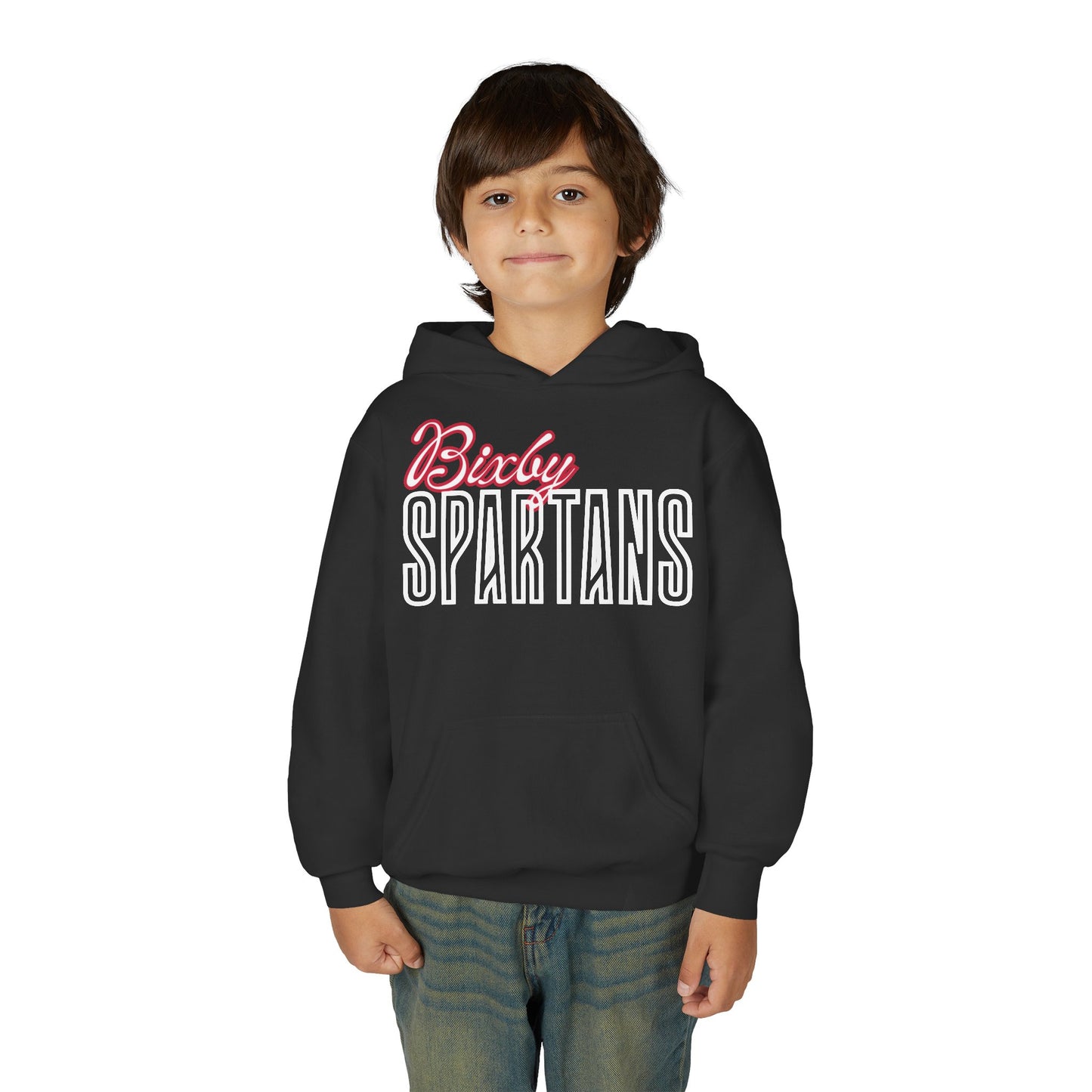 Bixby Spartans Cursive Gildan Hoodie