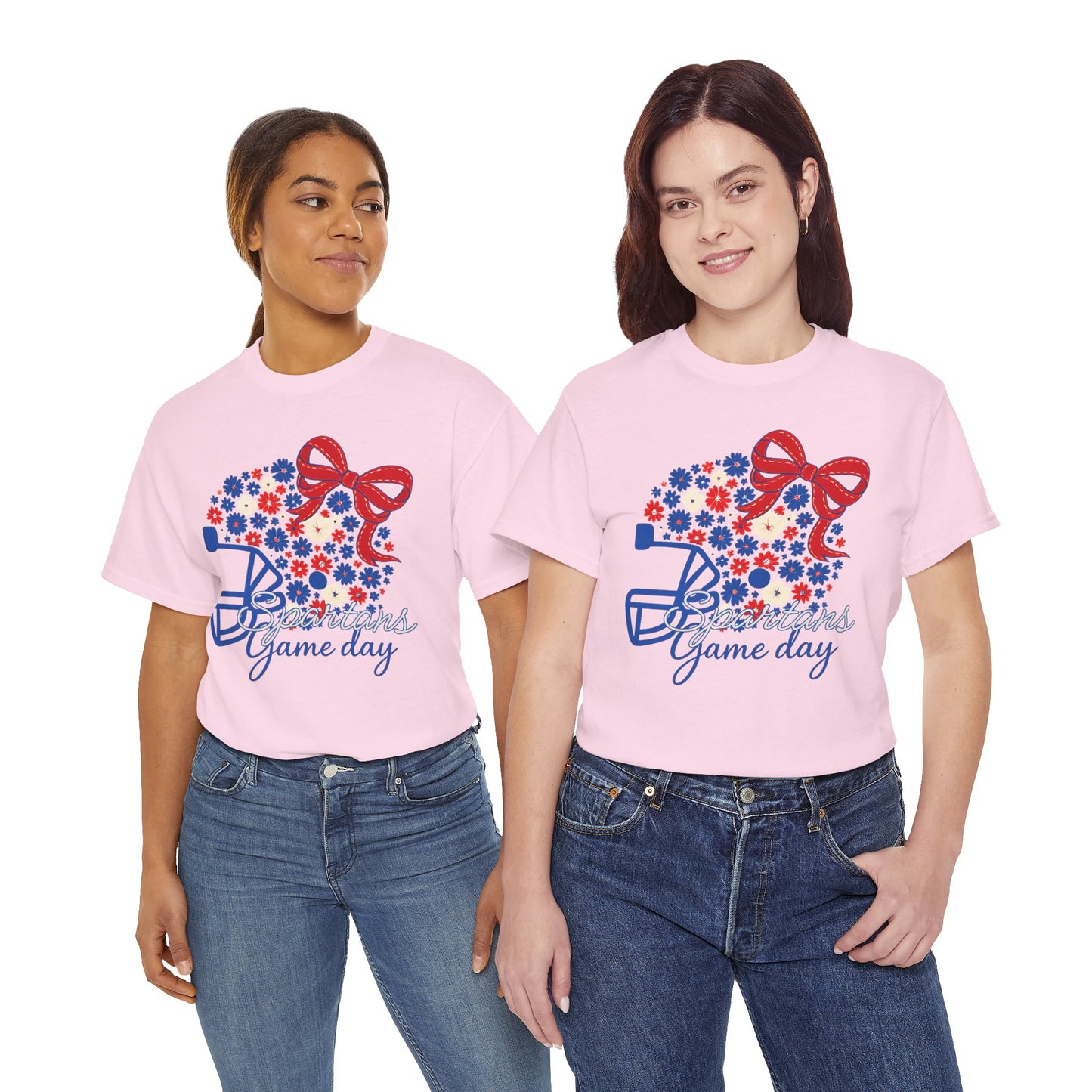 Bixby Spartans Floral Helmet Gildan Tee