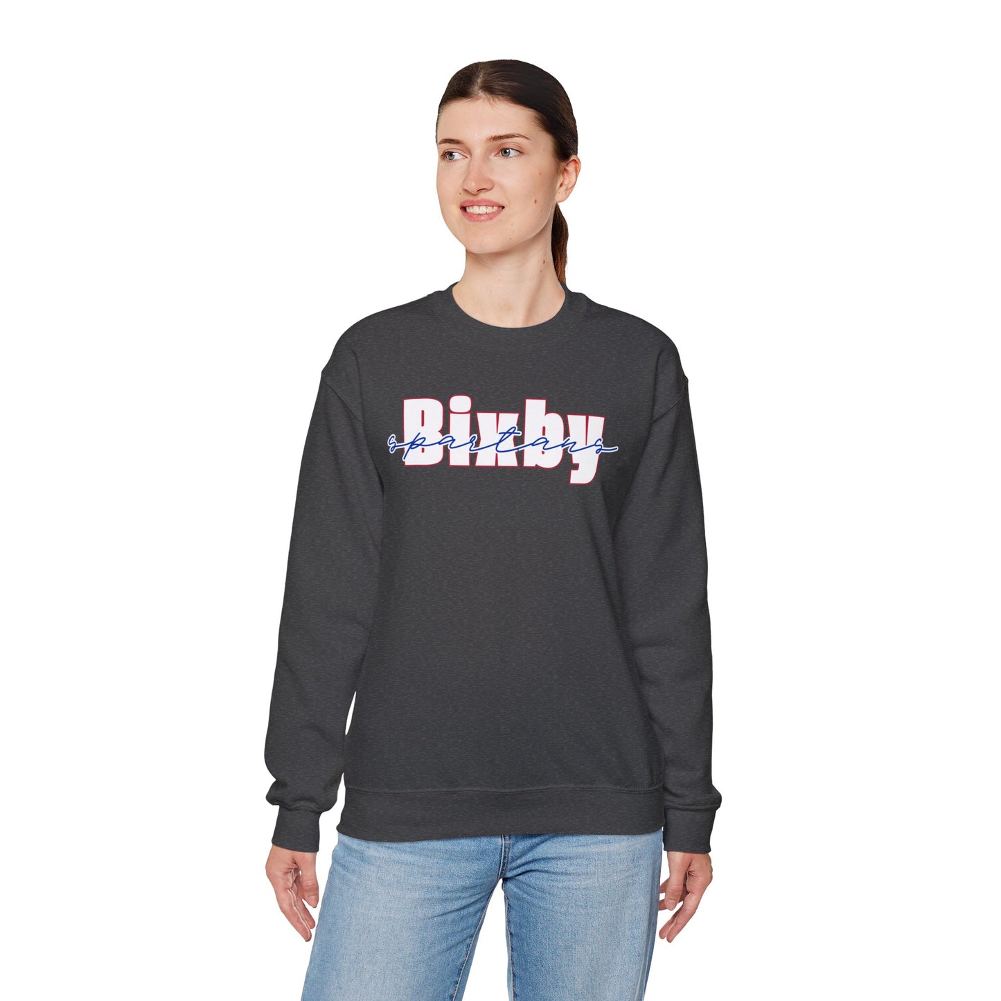 Bixby Spartans Cursive Gildan Sweatshirt