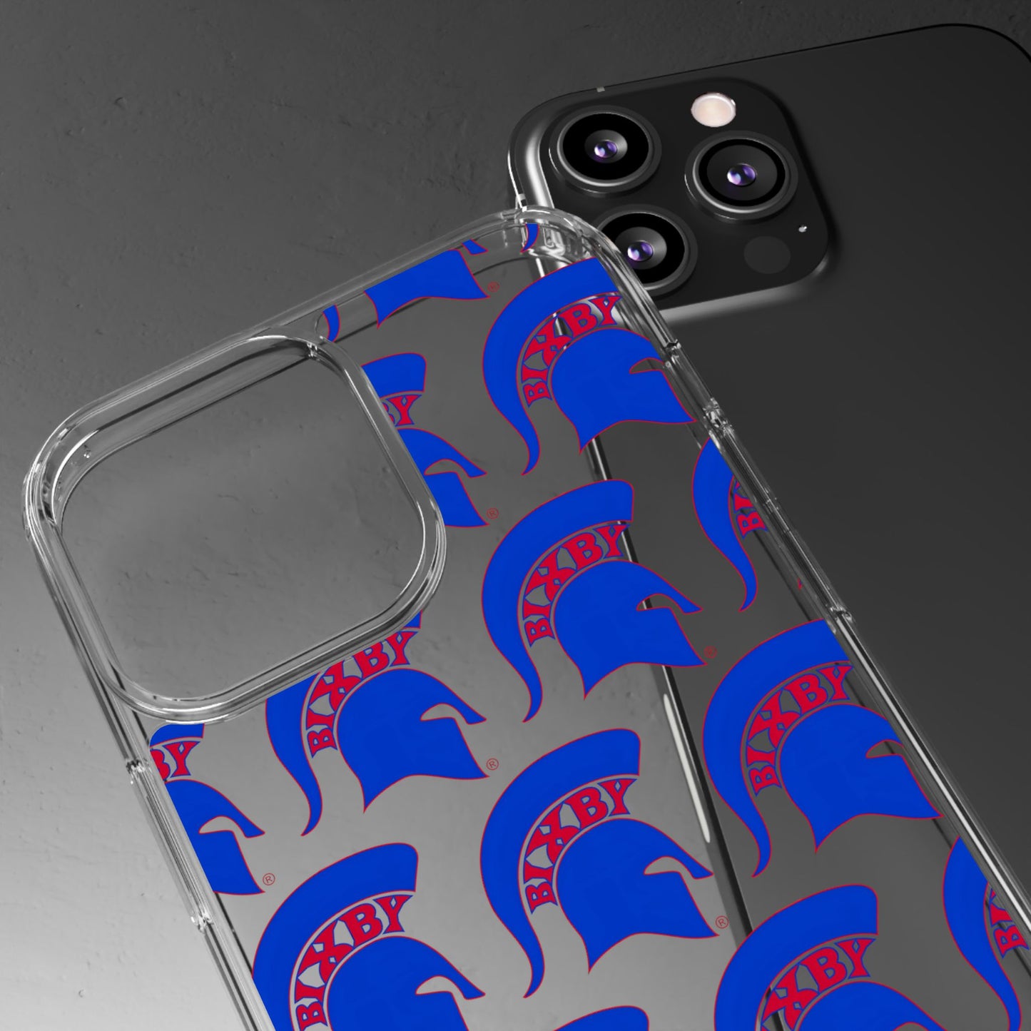 Spartan Blue Logo Clear Apple Phone Case