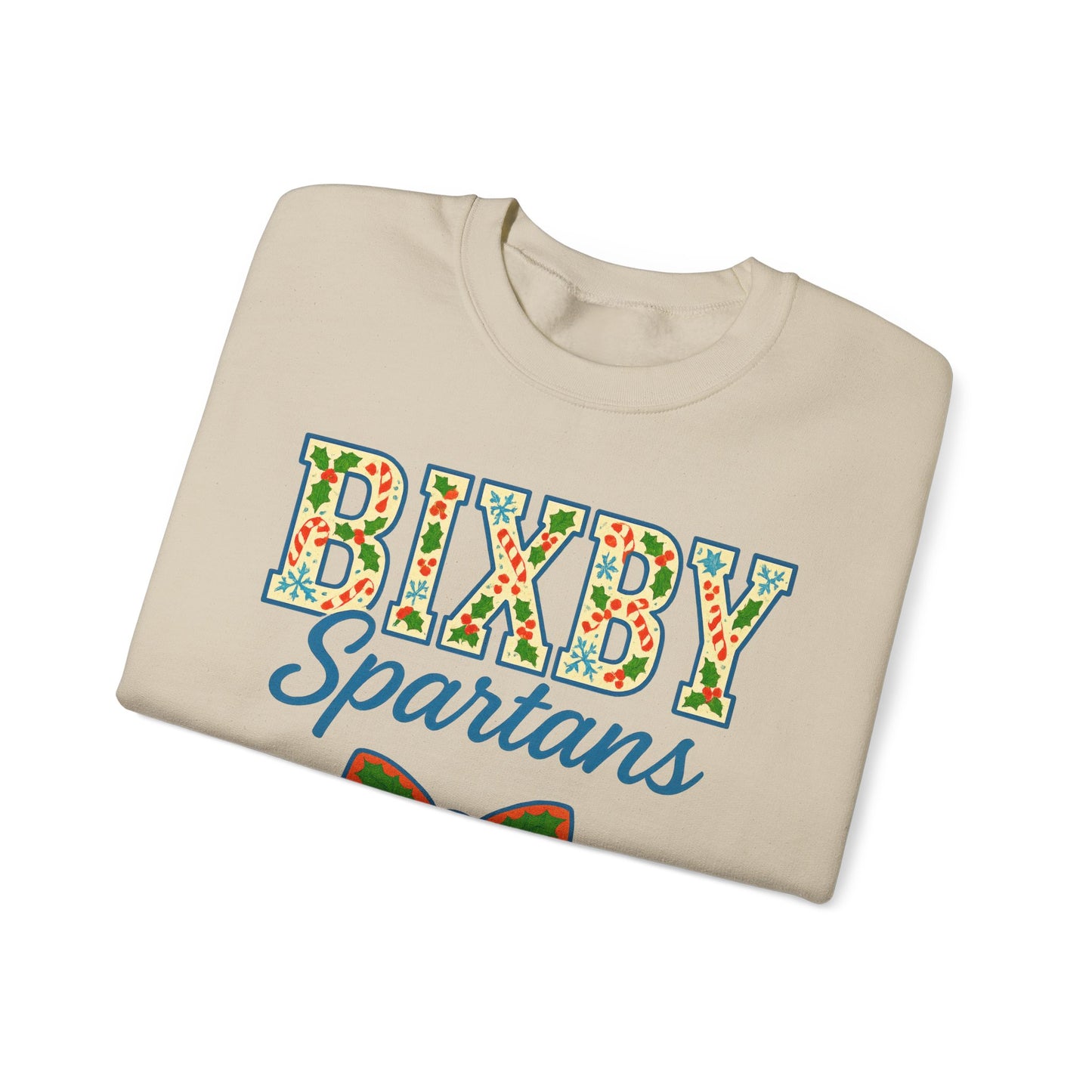Bixby Spartans Christmas Vibes Gildan Sweatshirt