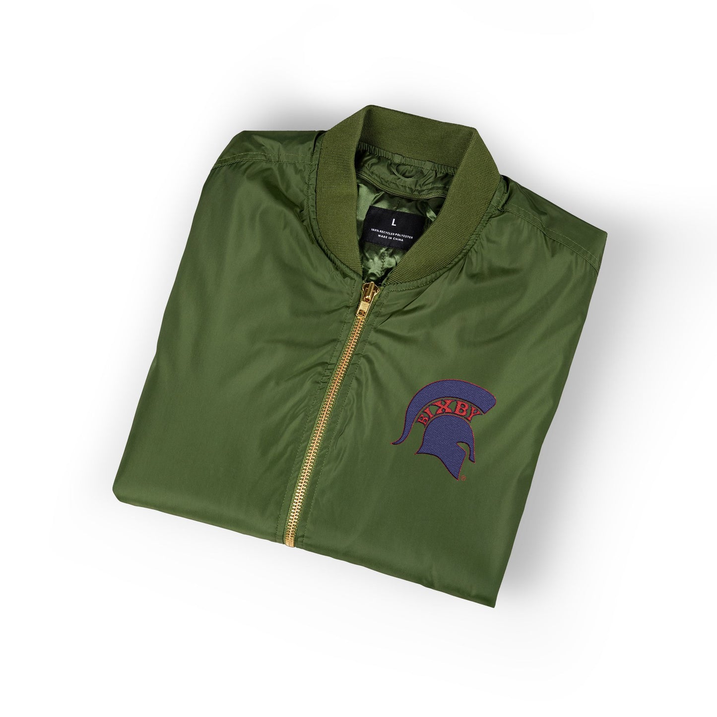 Bixby Blue Logo Embroidered Premium Bomber Jacket
