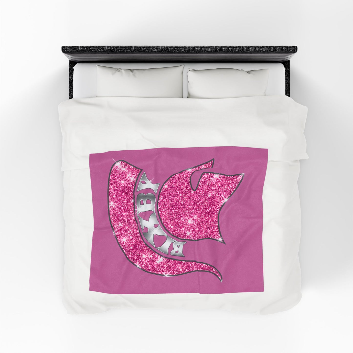 Spartan Pink Bling Logo Velveteen Plush Blanket