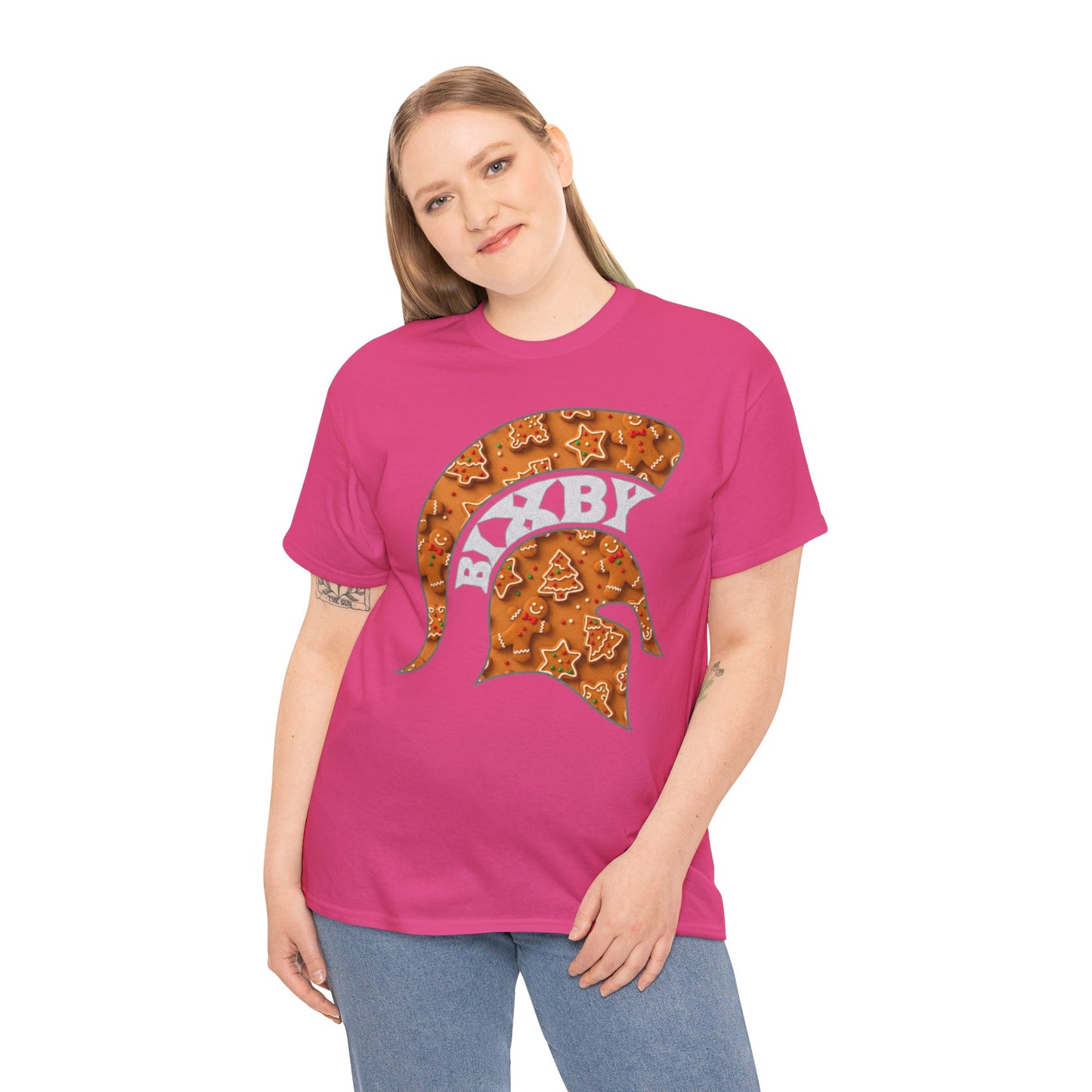 Bixby Spartan Gingerbread Helmet Gildan Tee