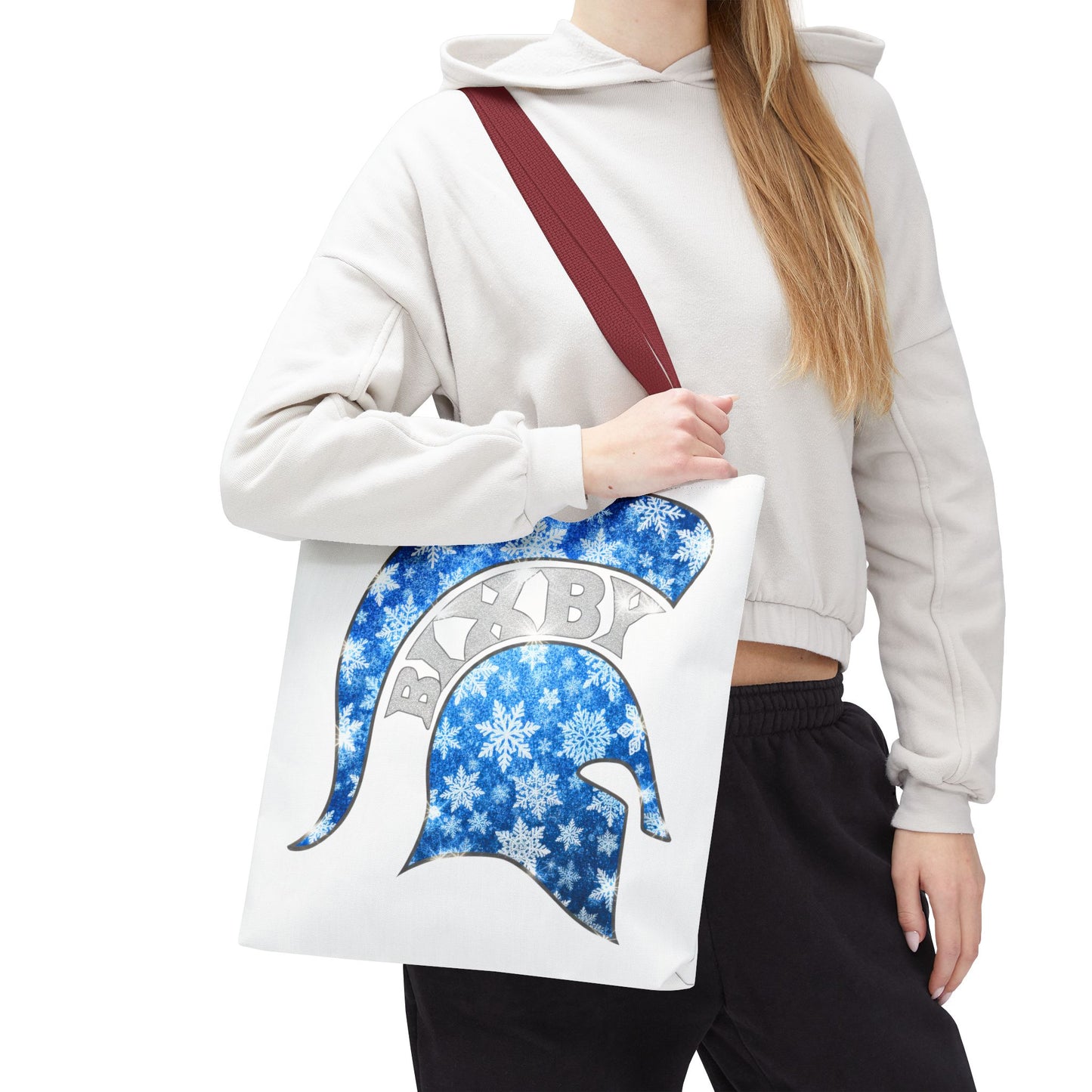 Bixby Spartans Winter Frost Polyester Tote Bag