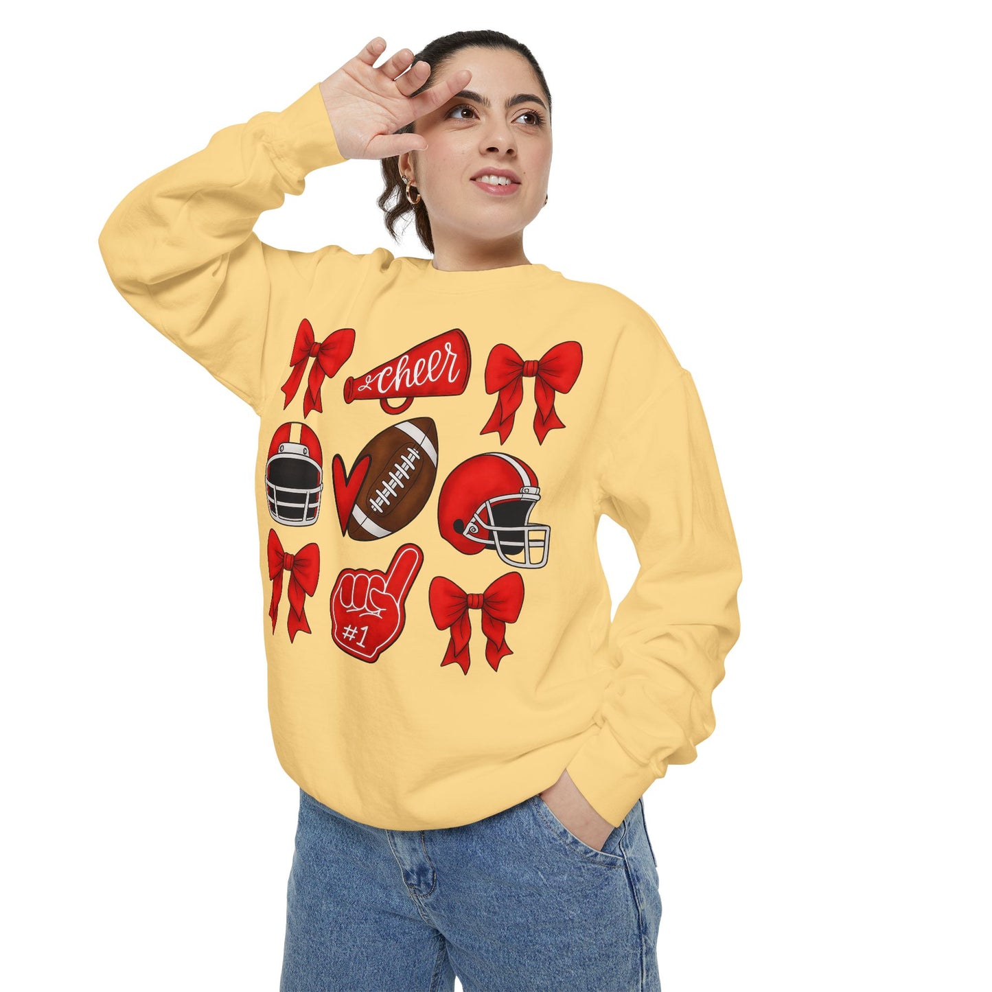 Bixby Spartan Cheer & Football Comfort Colors Sweatshirt