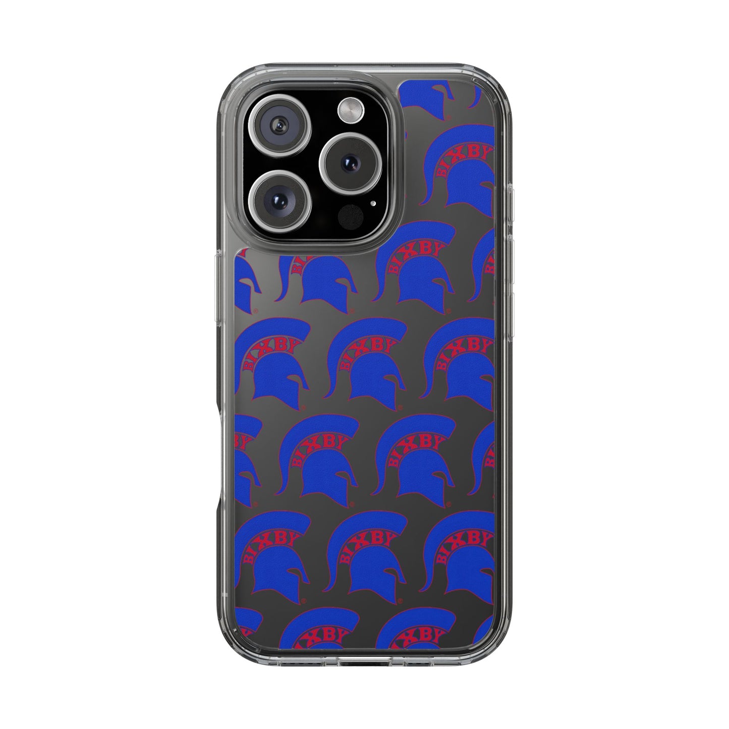 Spartan Blue Logo Clear Apple Phone Case