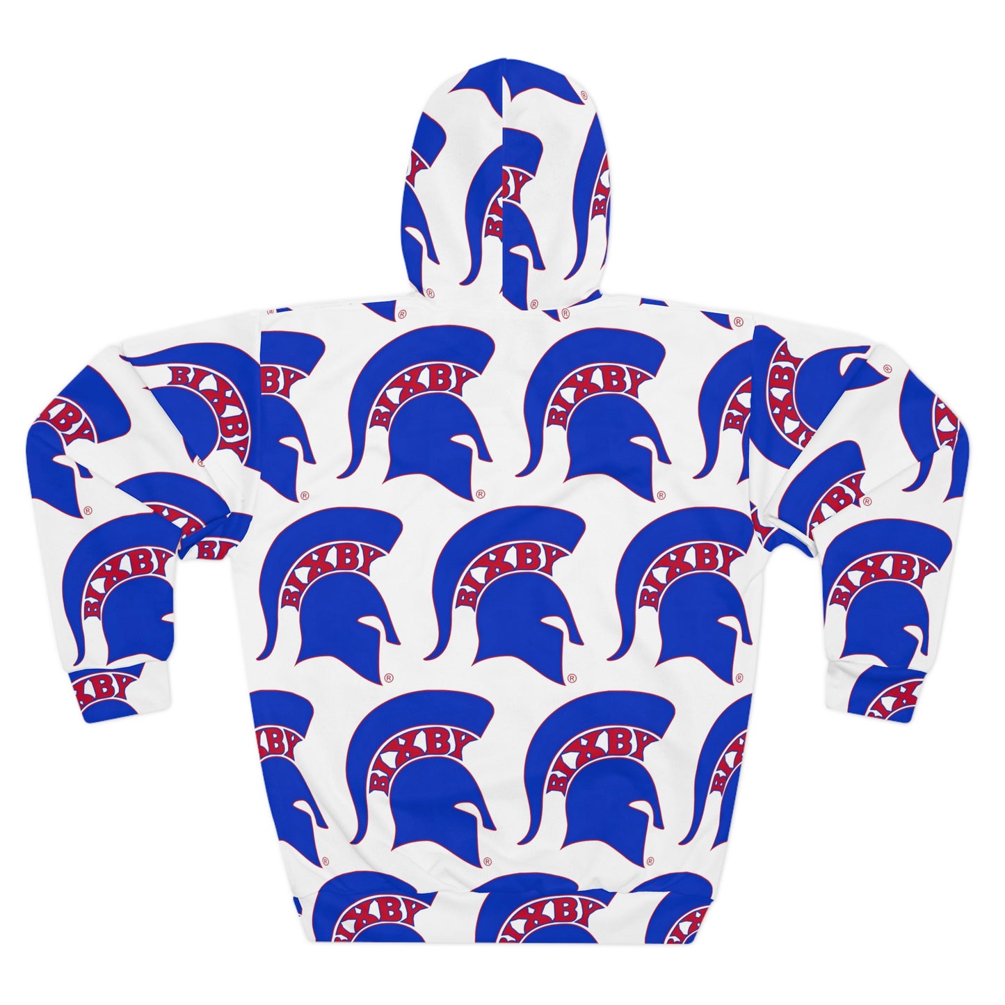 Bixby Spartan Blue Logo All Over Print Hoodie