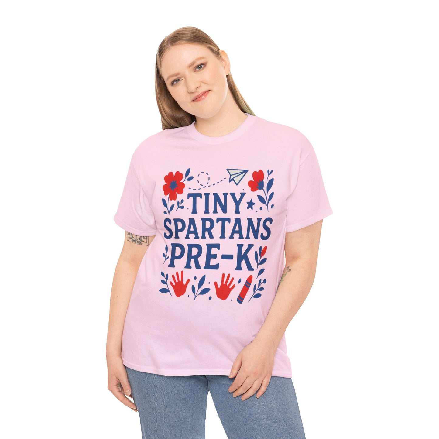 Floral Tiny Pre-K Spartan Gildan Tee