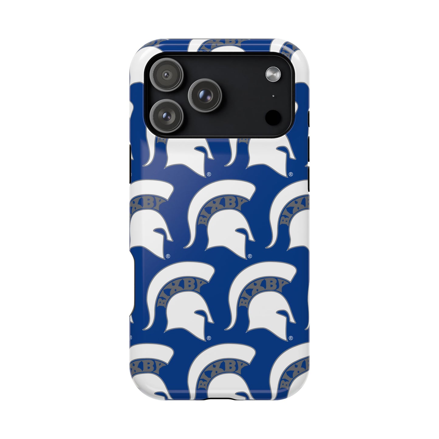 Bixby Spartan White Logo Impact Resistant iPhone Case