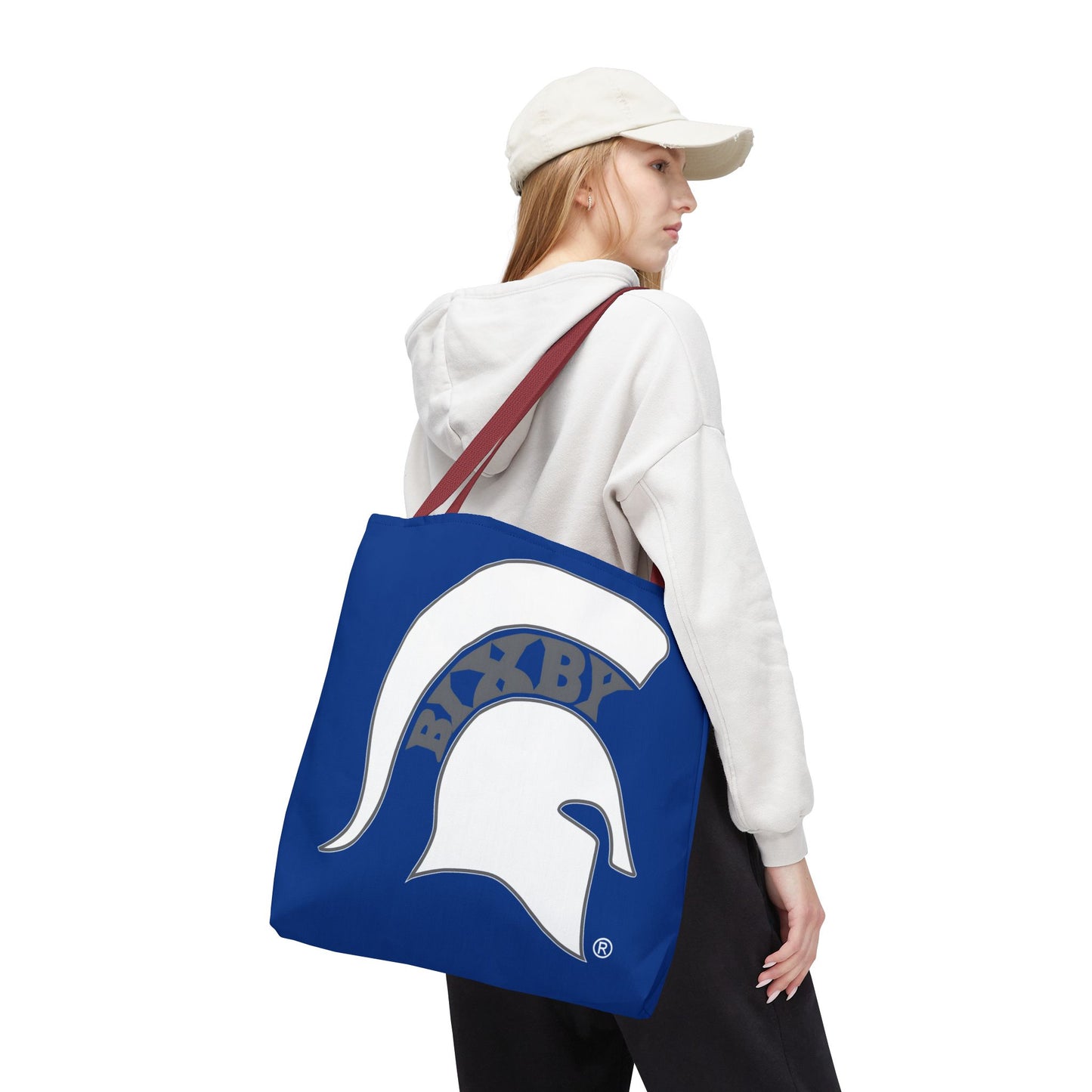 Bixby Spartans White Logo Royal Blue Polyester Tote Bag