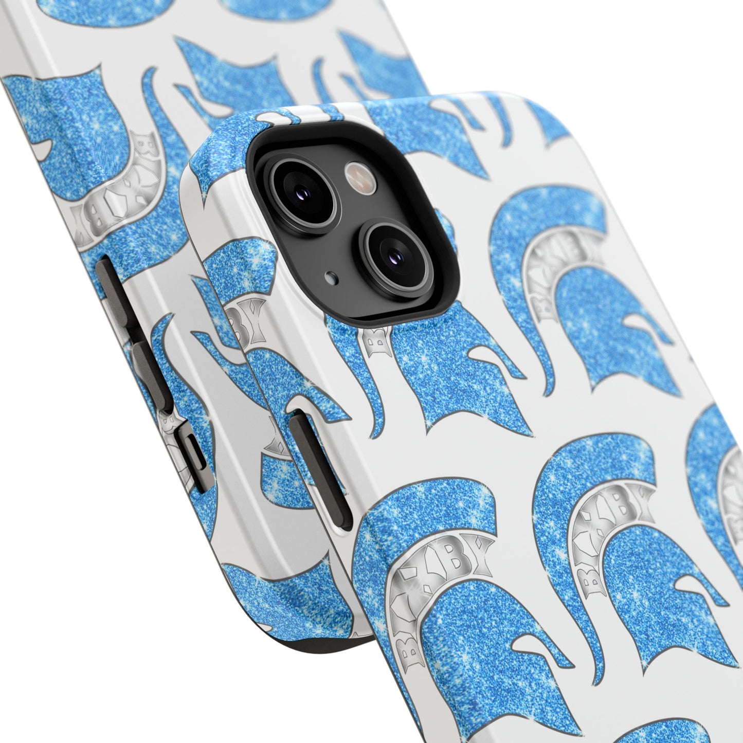 Bixby Spartan Blue Bling Logo Impact Resistant iPhone Case
