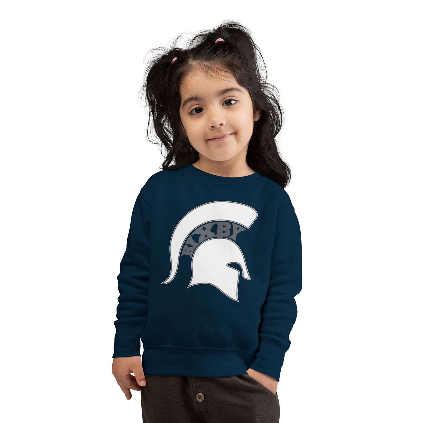 Bixby Spartan White Logo Toddler Rabbit Skins Sweatshirt