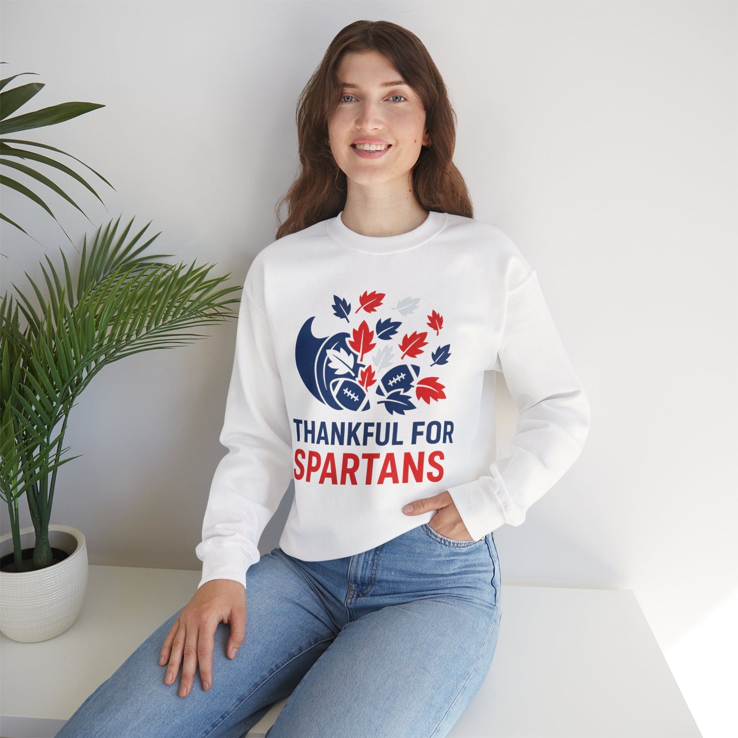 Thankful For Spartans Gildan Sweatshirt