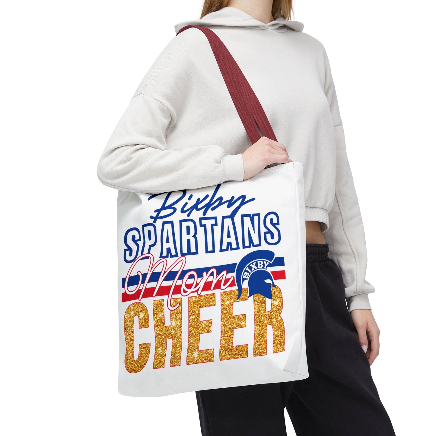 Bixby Spartans Cheer Mom Polyester Tote Bag