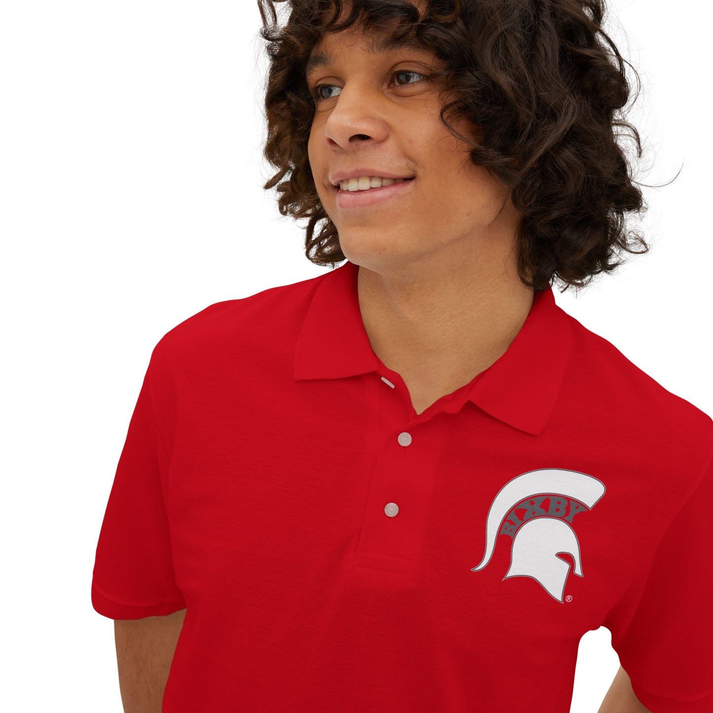 Spartan White Logo Jerzees Polo