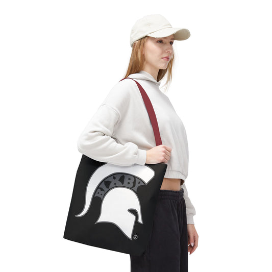 Bixby Spartans White Logo Black Polyester Tote Bag