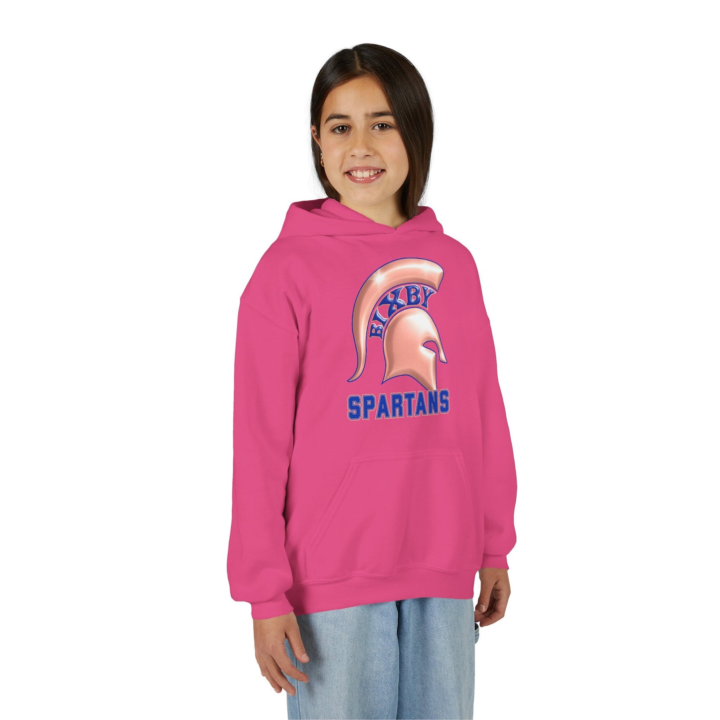 Bixby Spartan Metallic Rose Gold Youth Gildan Hoodie