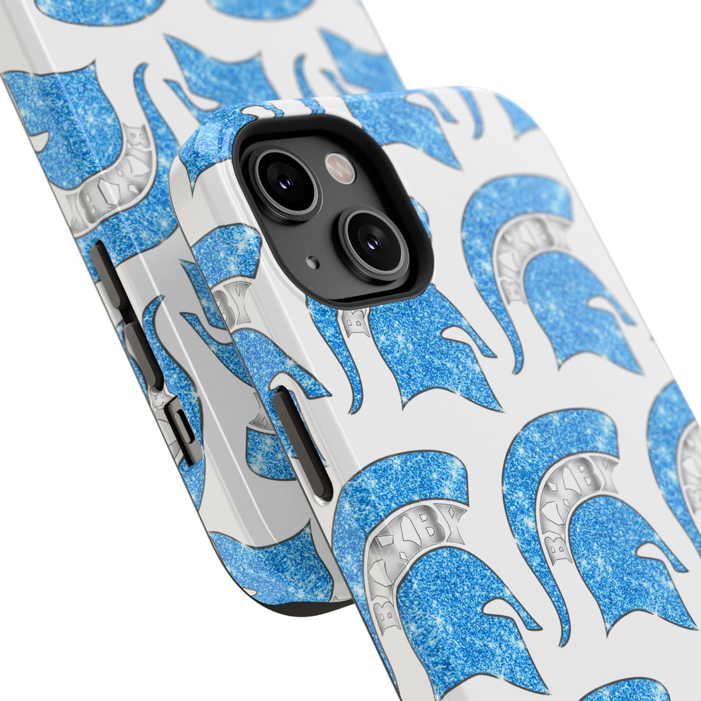 Bixby Spartan Blue Bling Logo Impact Resistant iPhone Case