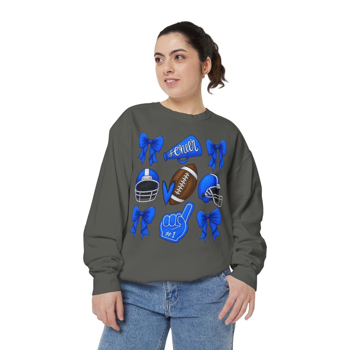 Bixby Spartan Cheer & Football Comfort Colors Sweatshirt