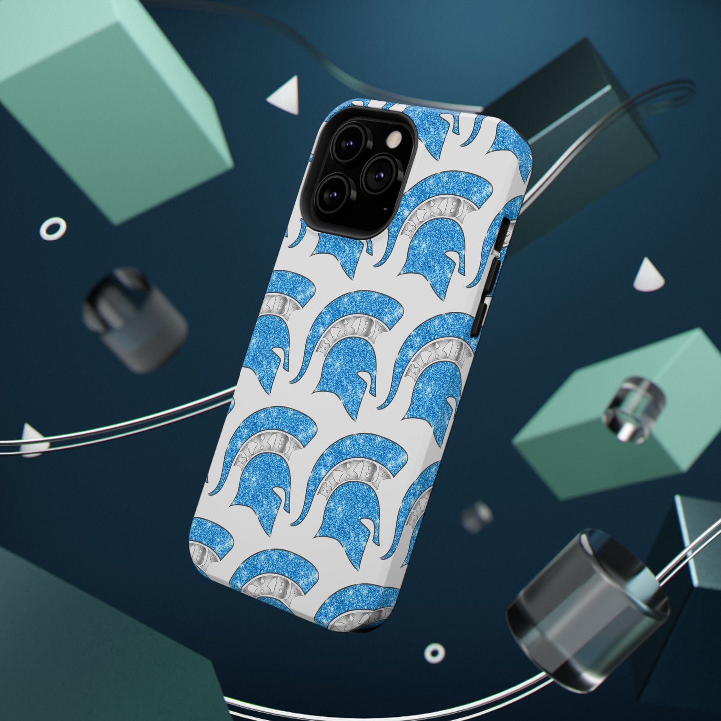 Bixby Spartan Blue Bling Logo Impact Resistant iPhone Case