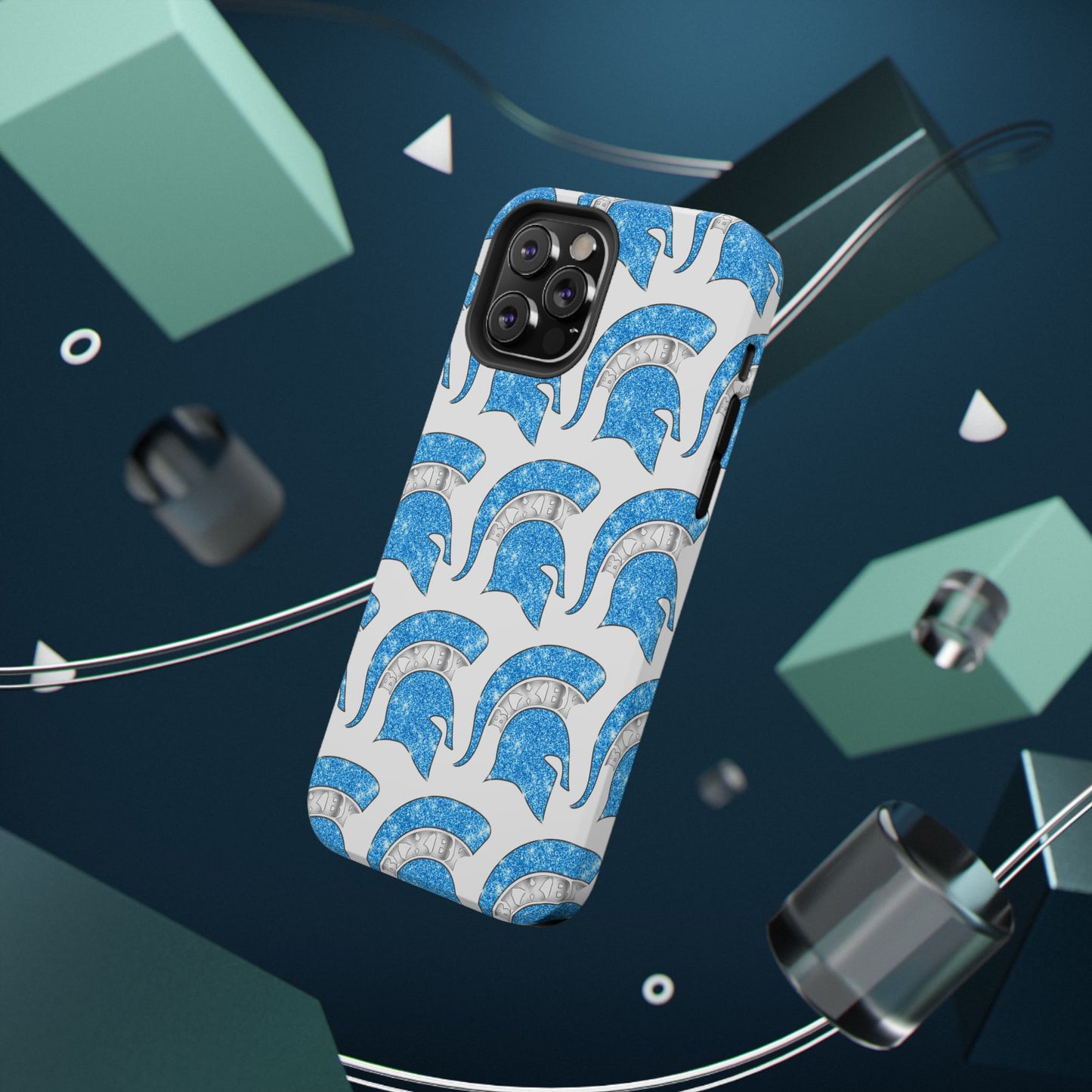 Bixby Spartan Blue Bling Logo Impact Resistant iPhone Case