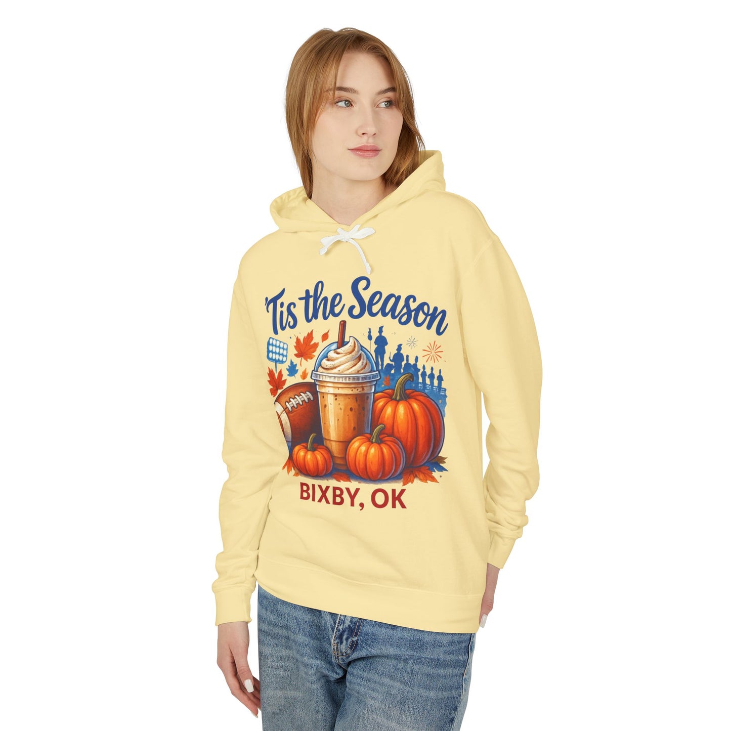 Bixby Football Mom Pumpkin Spice Comfort Colors Hoodie