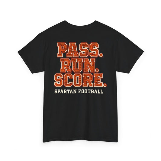 Pass. Run. Score. Spartan Football Gildan Tee
