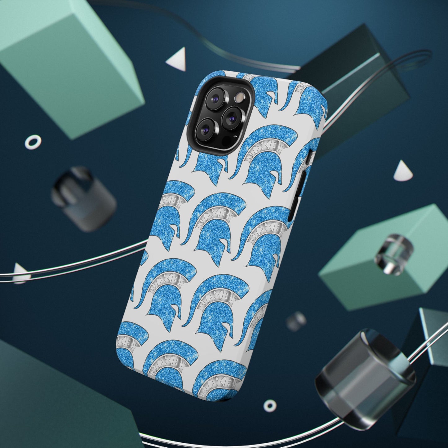 Bixby Spartan Blue Bling Logo Impact Resistant iPhone Case
