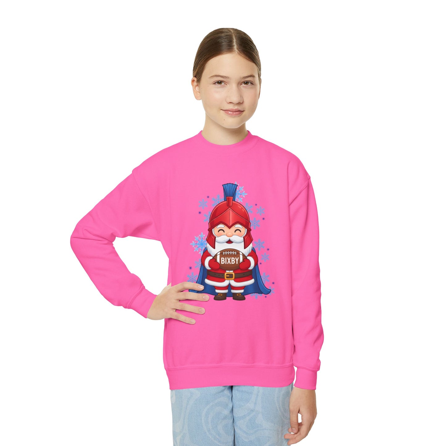 Spartan Football Santa Youth Gildan Sweatshirt