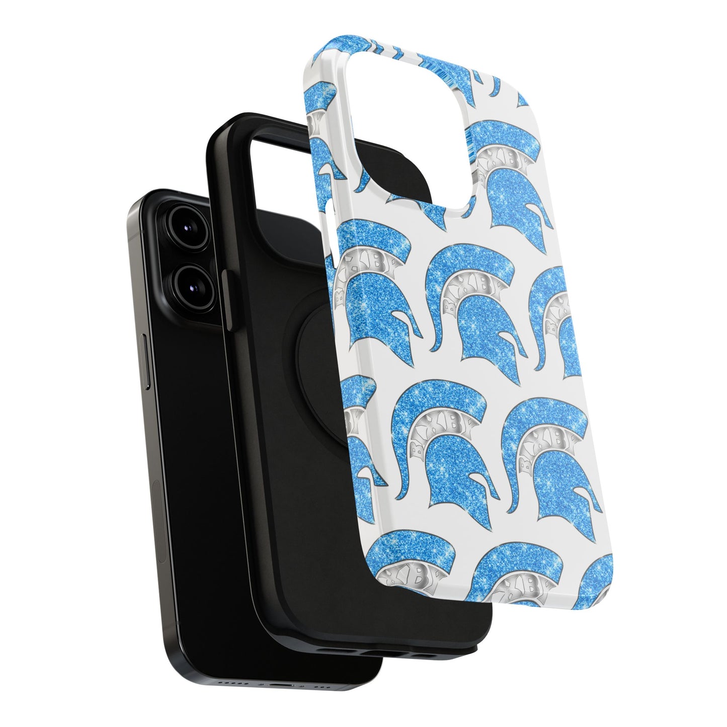 Bixby Spartan Blue Bling Logo Impact Resistant iPhone Case