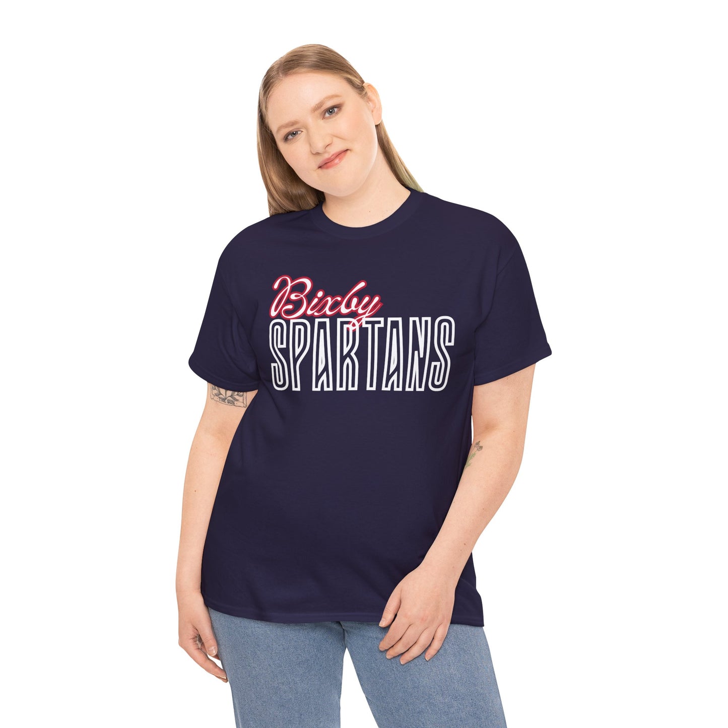 Bixby Spartans Cursive Gildan Tee