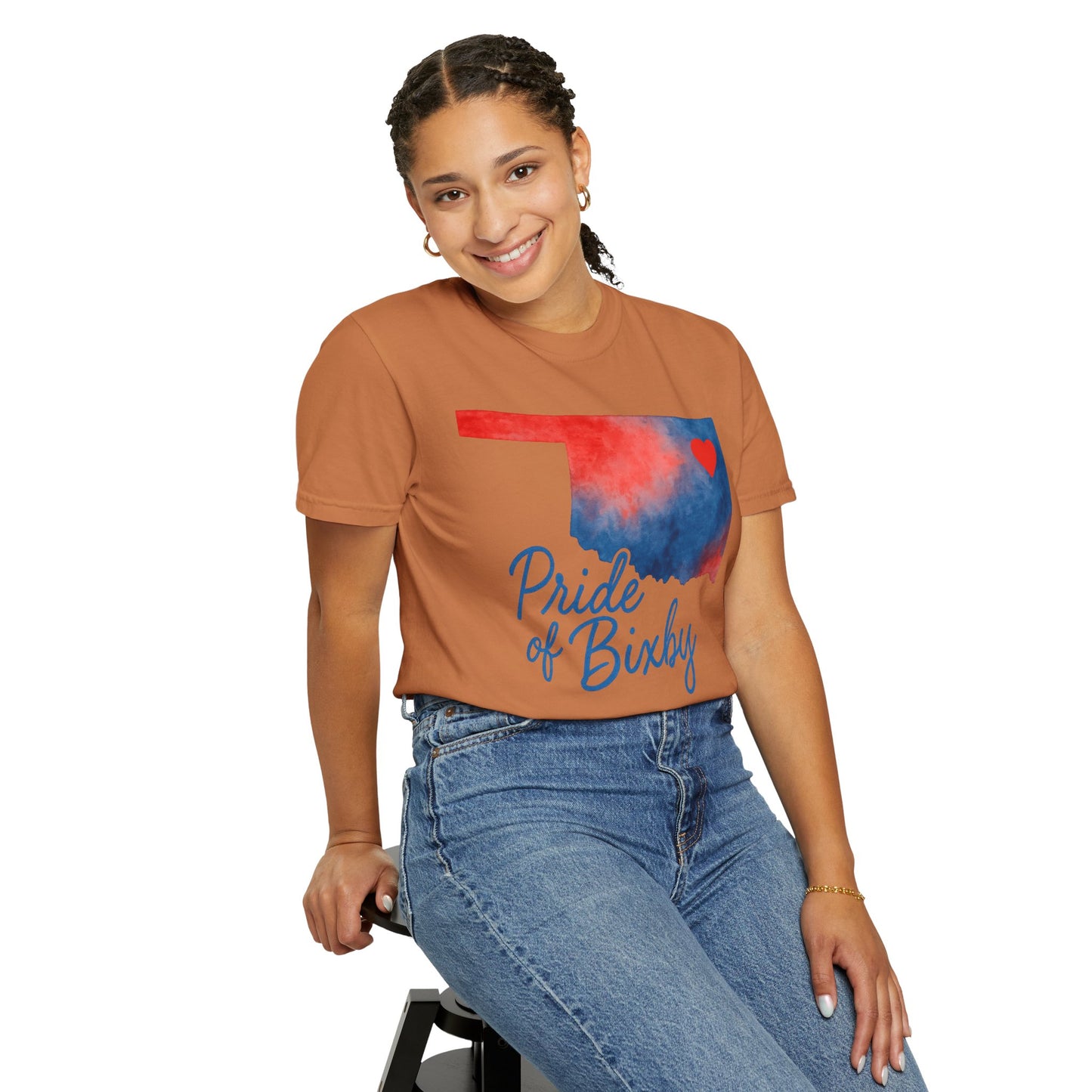Pride of Bixby OK Watercolor Comfort Colors Tee