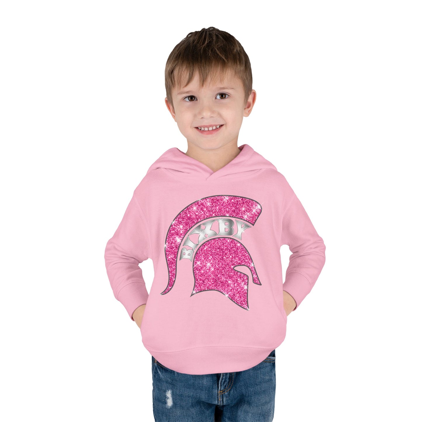 Bixby Spartans Pink Bling Toddler Rabbit Skins Hoodie