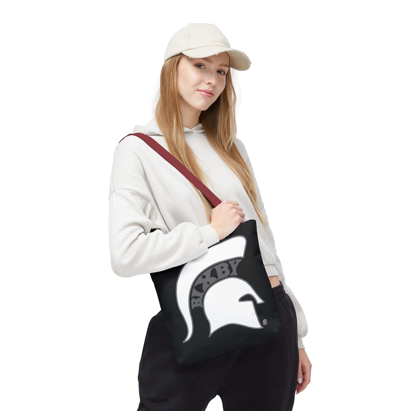 Bixby Spartans White Logo Black Polyester Tote Bag