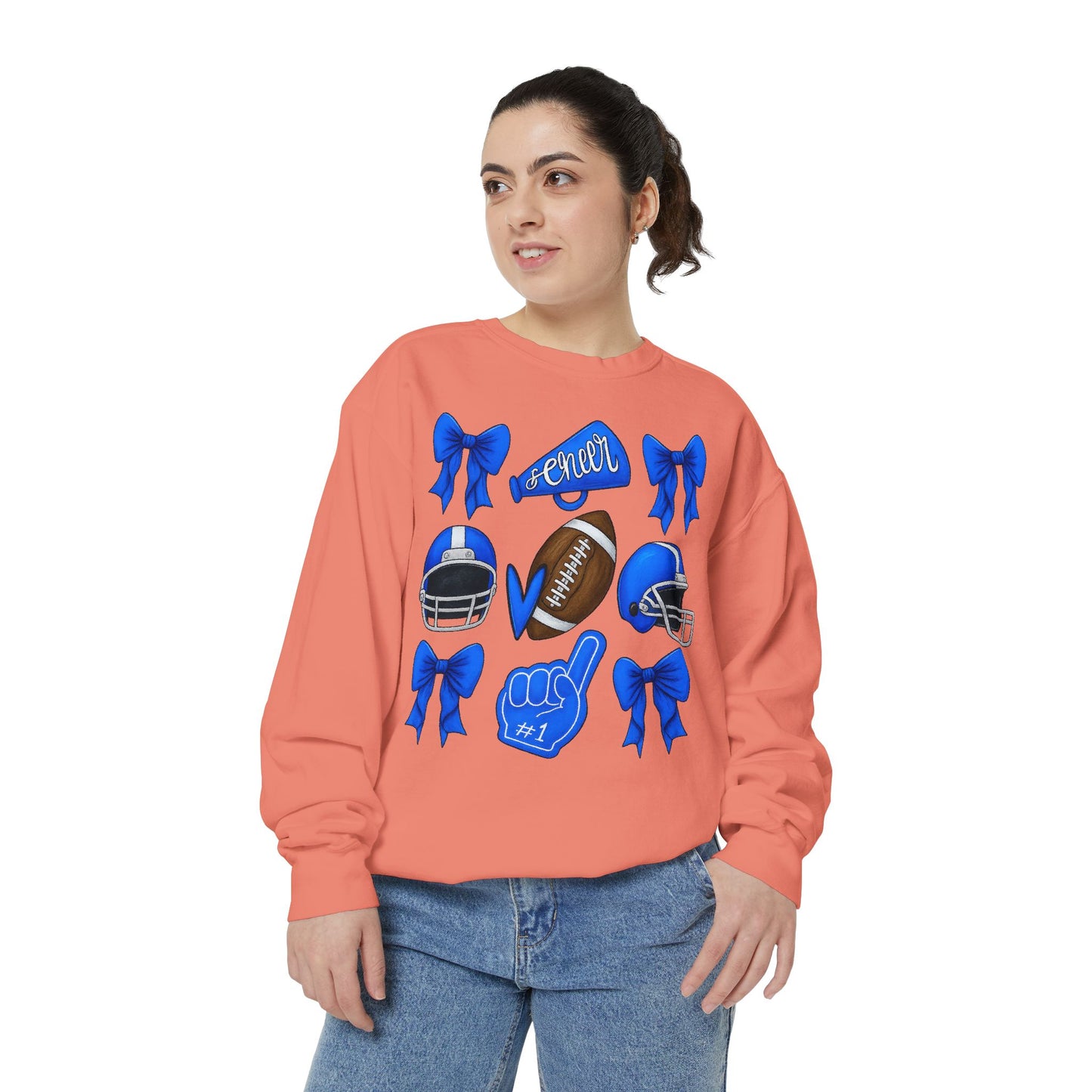 Bixby Spartan Cheer & Football Comfort Colors Sweatshirt