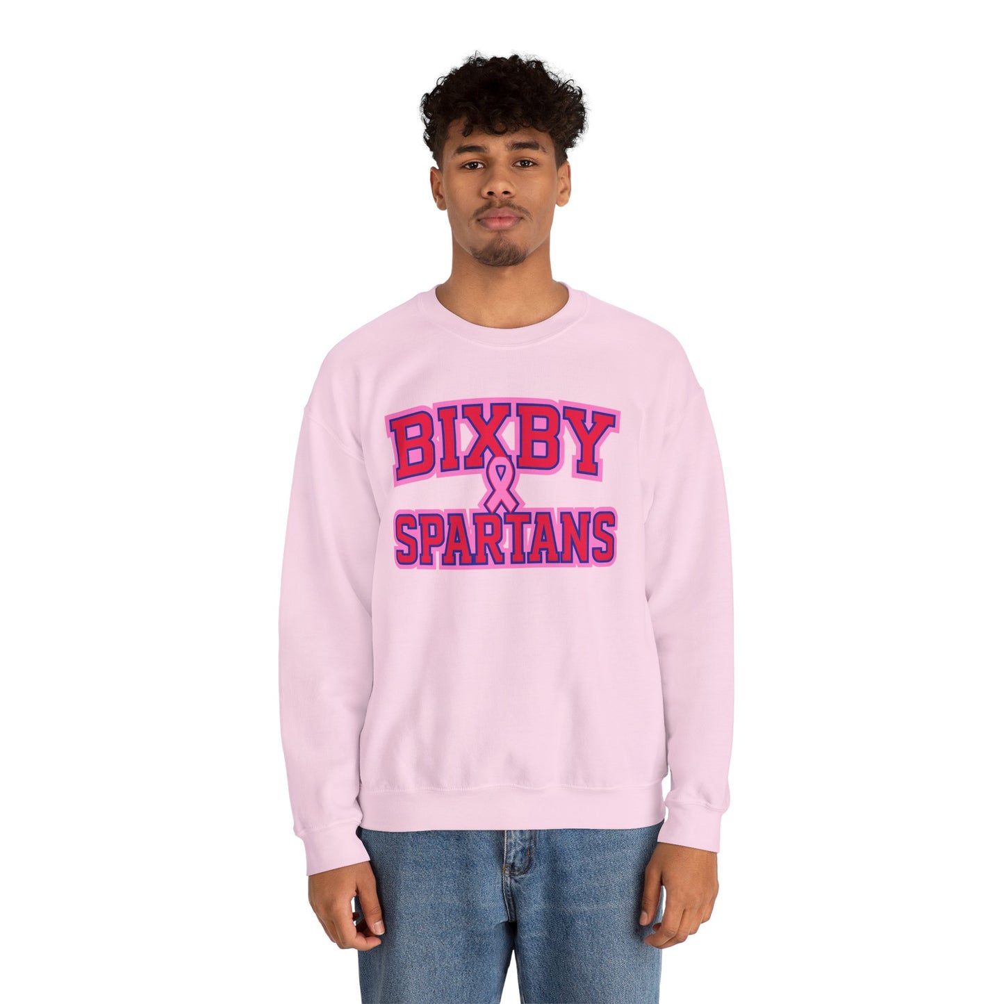 Bixby Spartans Breast Cancer Awareness Gildan Sweatshirt