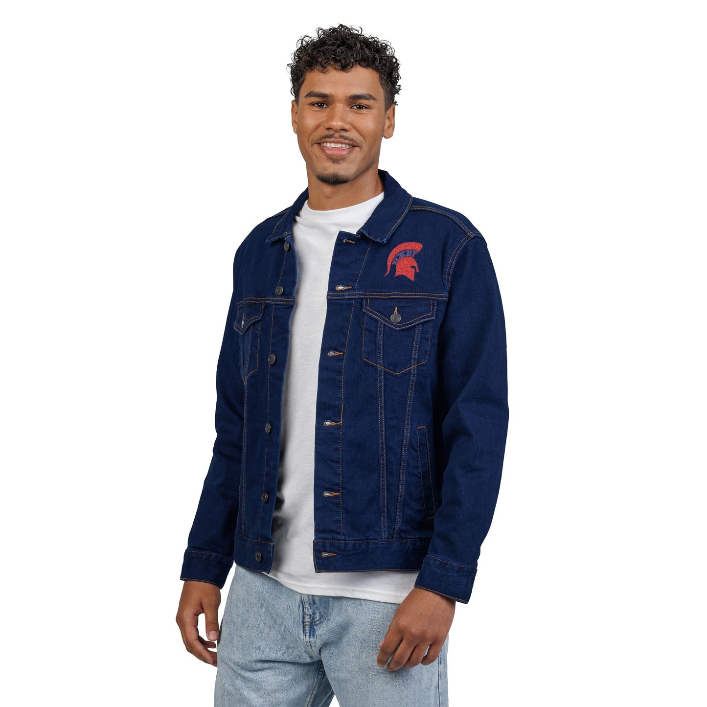 Spartan Red Logo Premium Class Denim Jacket