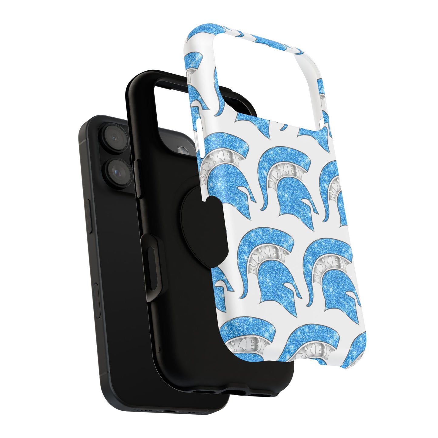 Bixby Spartan Blue Bling Logo Impact Resistant iPhone Case