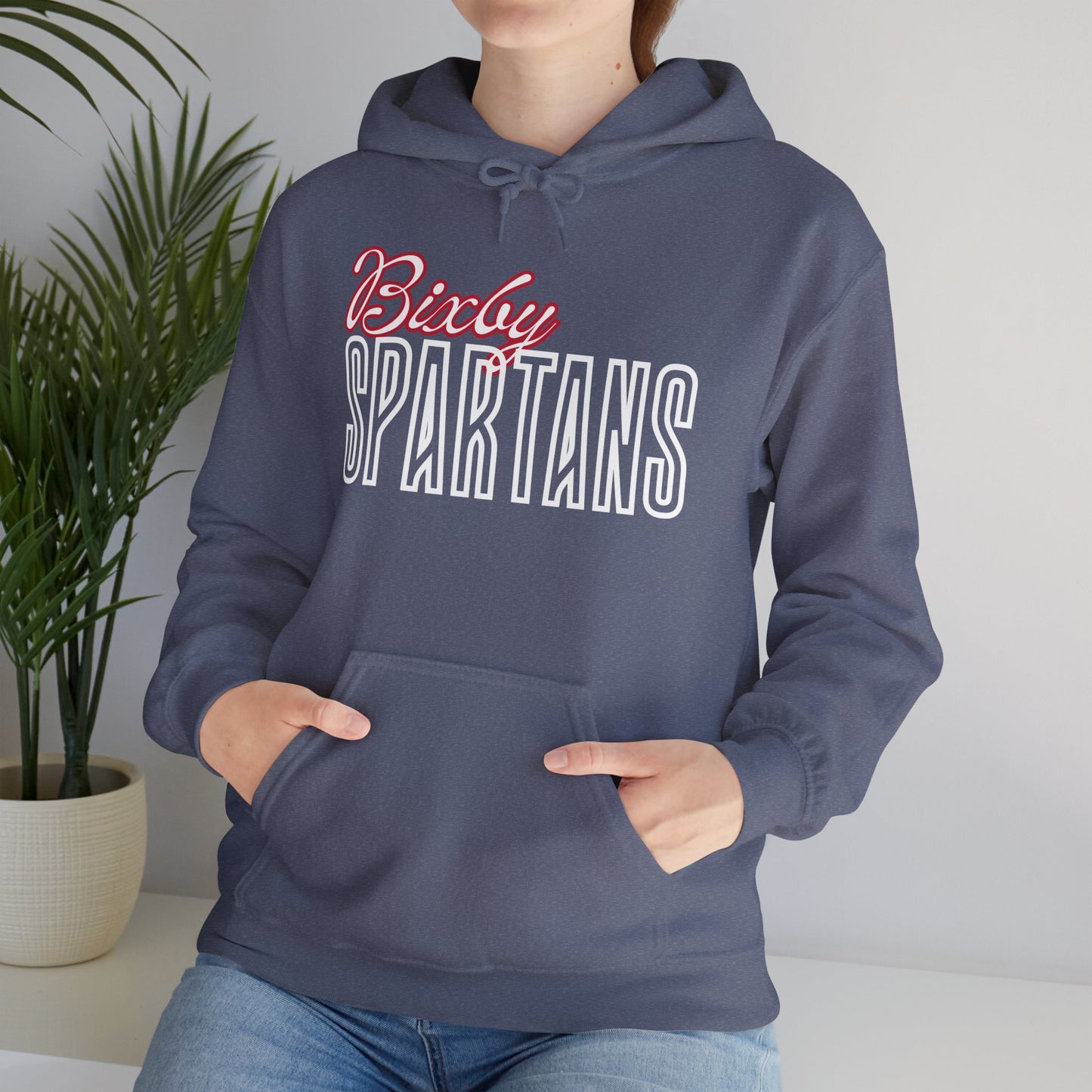 Bixby Spartans Cursive Gildan Hoodie