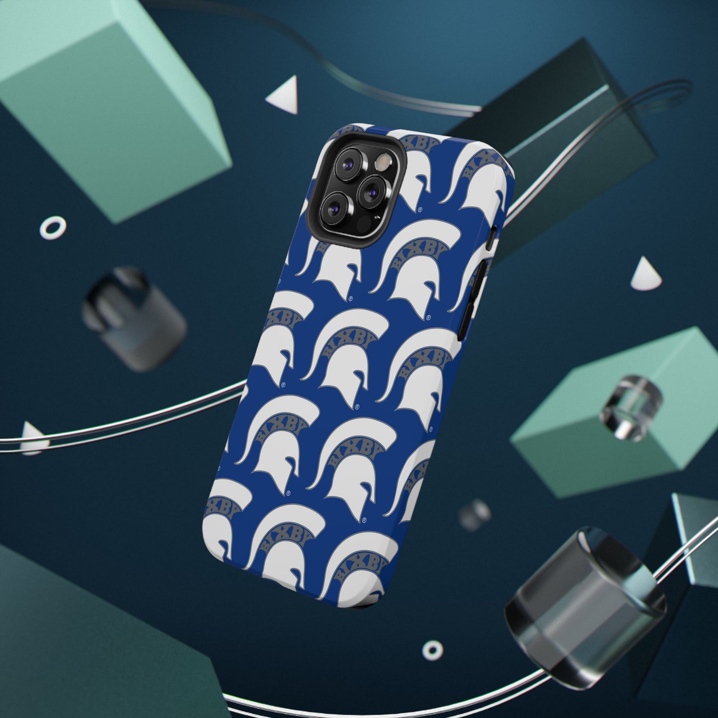 Bixby Spartan White Logo Impact Resistant iPhone Case
