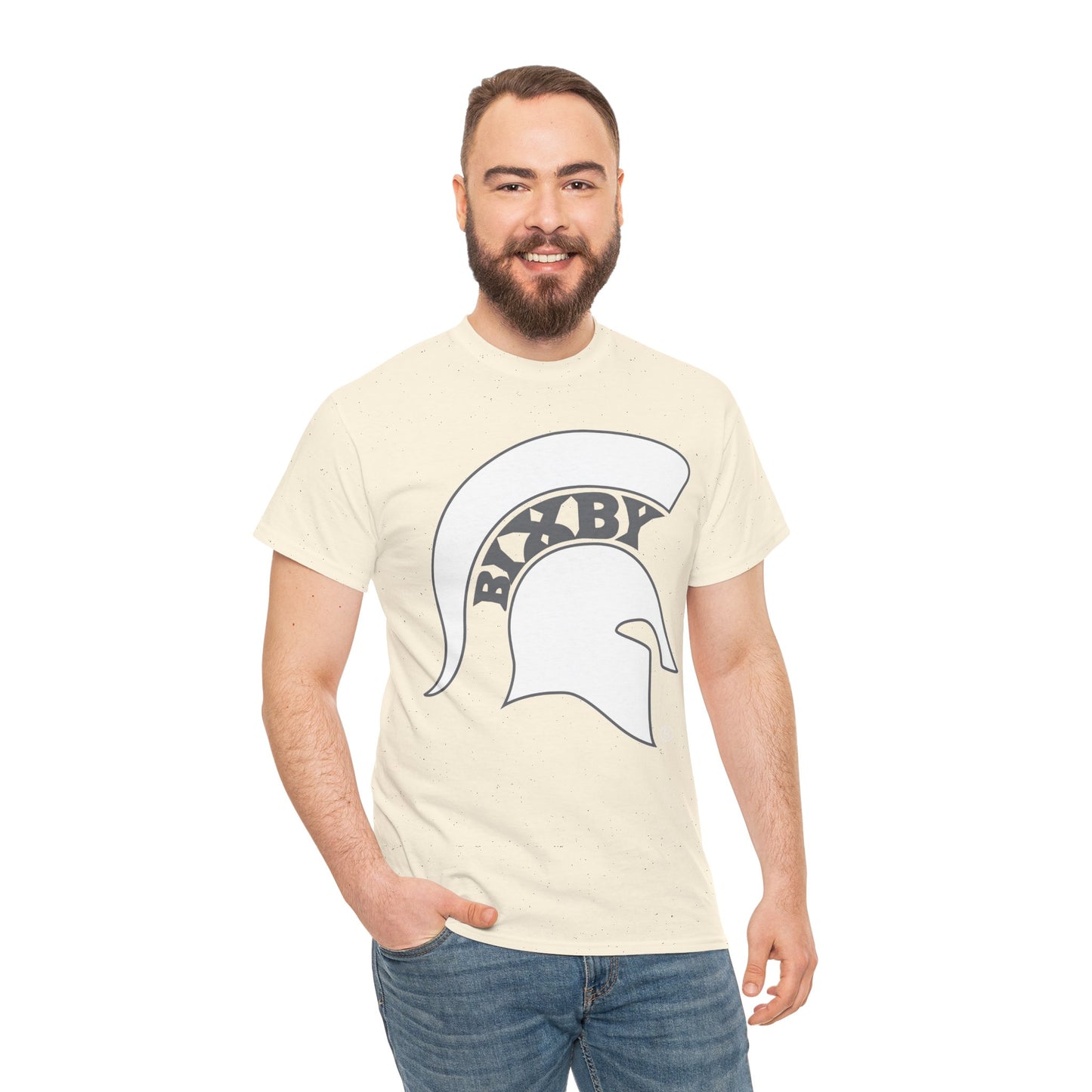 Spartan White Logo Gildan Tee