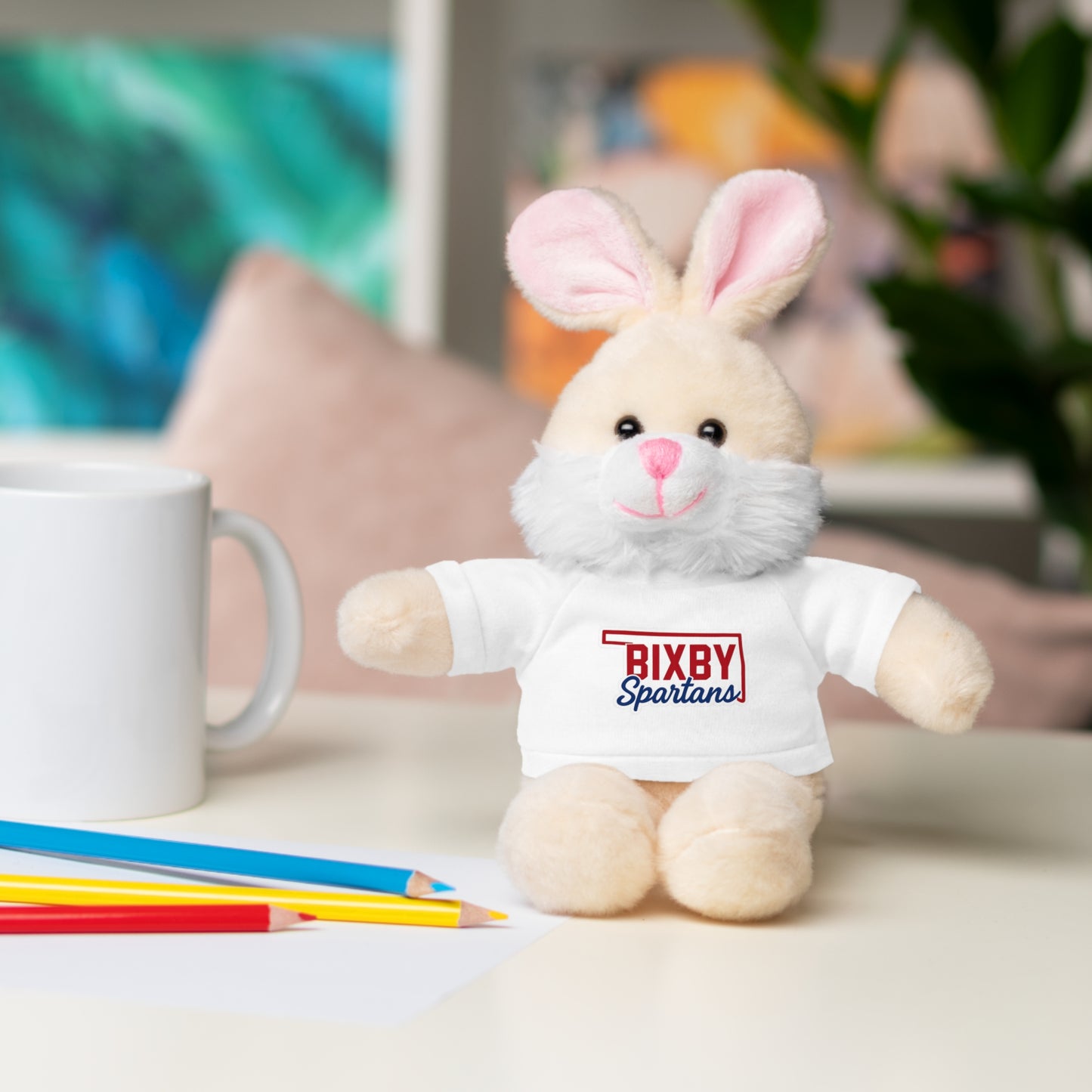 Bixby Oklahoma Spartan Stuffed Animal Logo