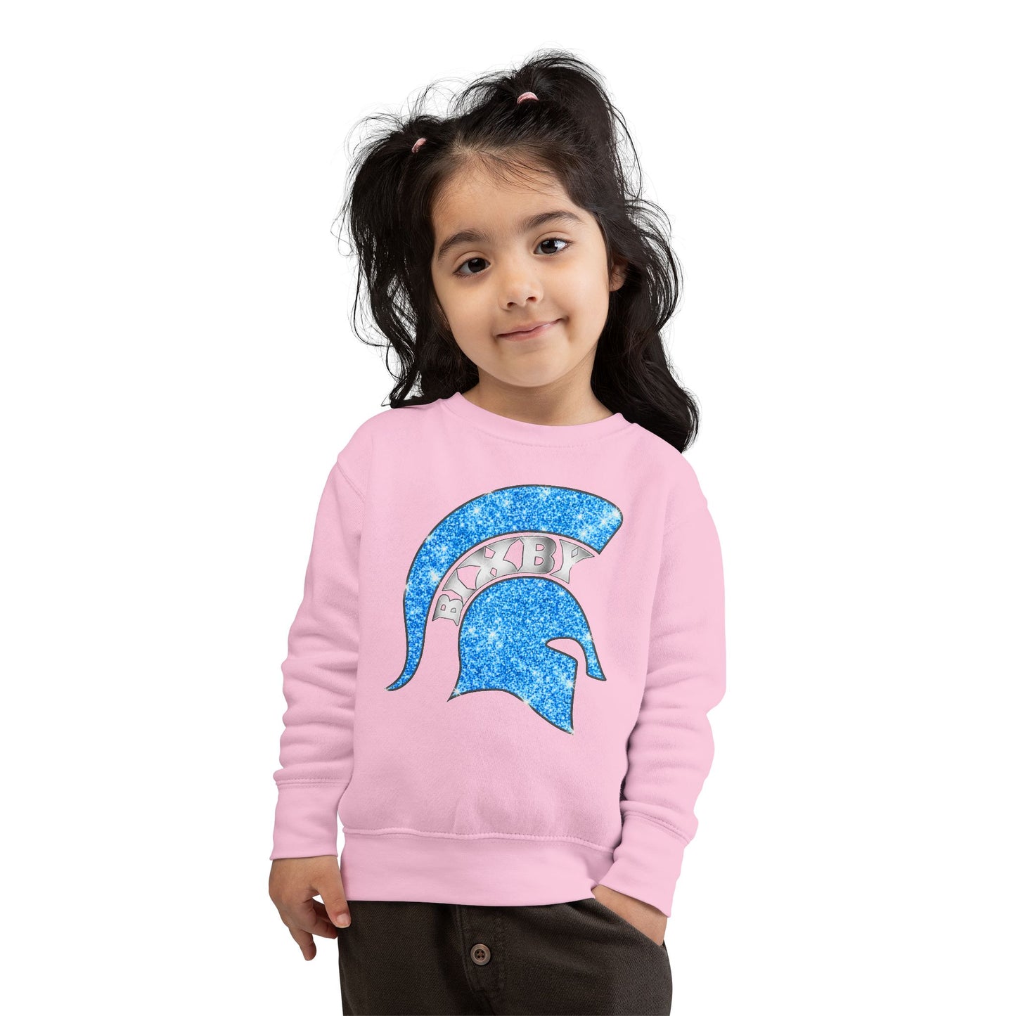 Bixby Spartans Blue Bling Toddler Rabbit Skins Sweatshirt
