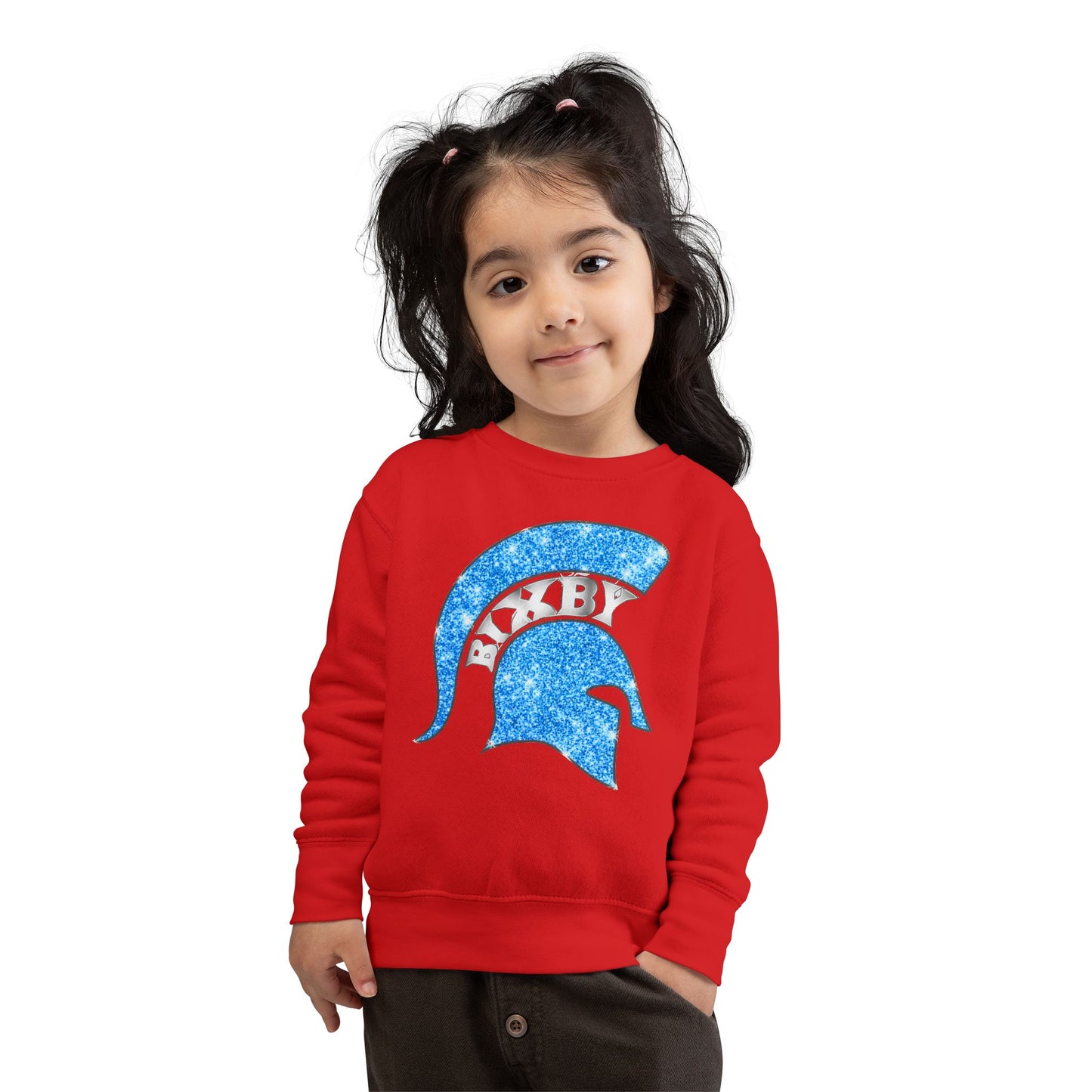 Bixby Spartans Blue Bling Toddler Rabbit Skins Sweatshirt