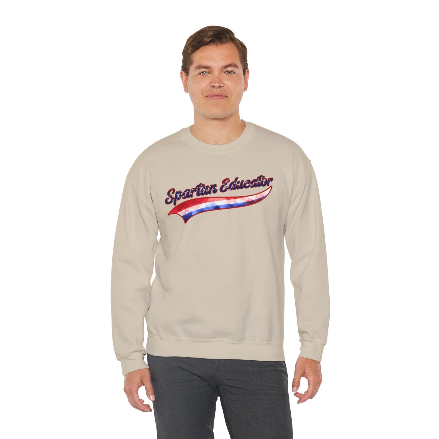 Spartan Educator Patriotic Design Gildan Sweatshirt