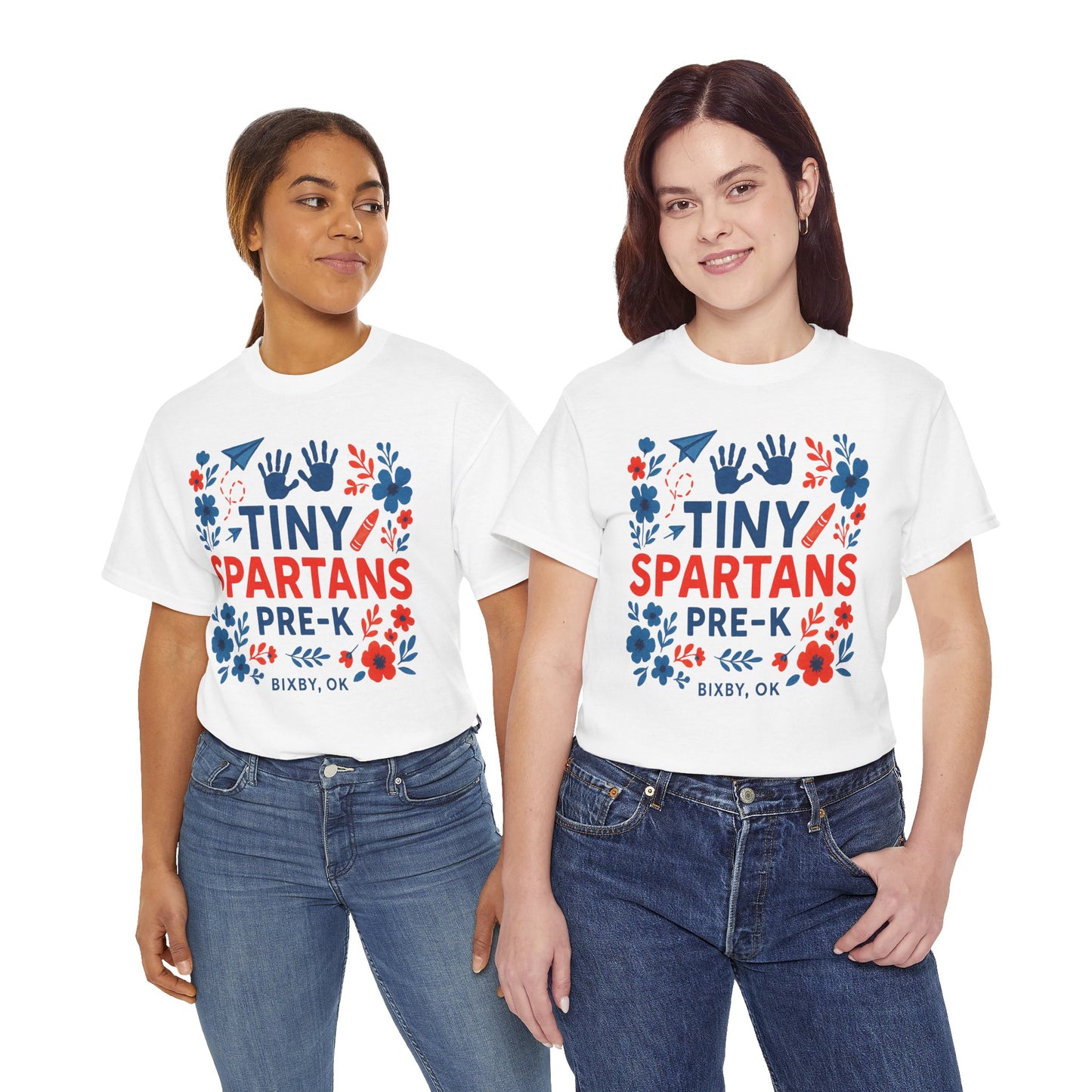 Floral Tiny Pre-K Spartan Gildan Tee