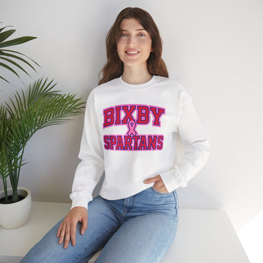 Bixby Spartans Breast Cancer Awareness Gildan Sweatshirt