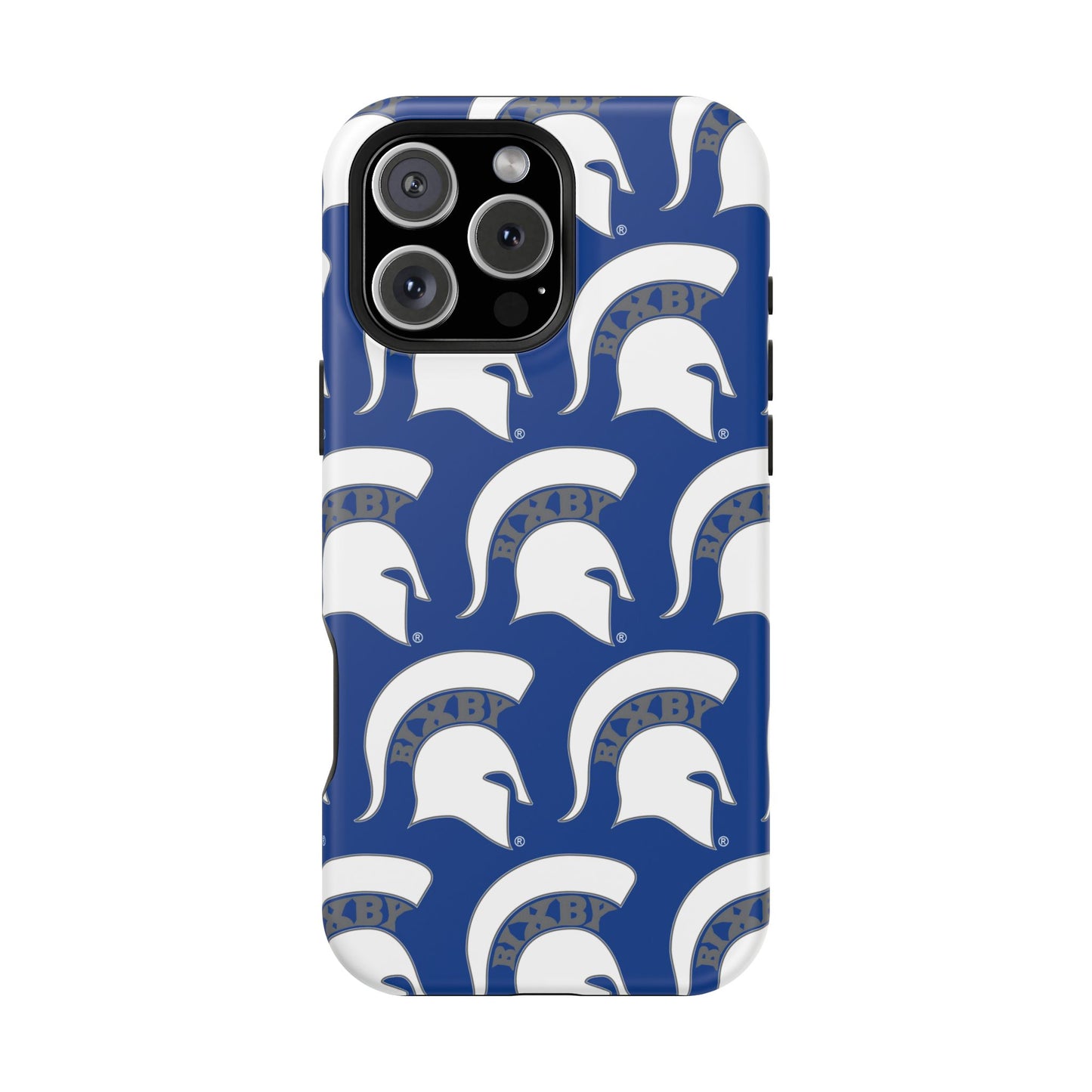 Bixby Spartan White Logo Impact Resistant iPhone Case