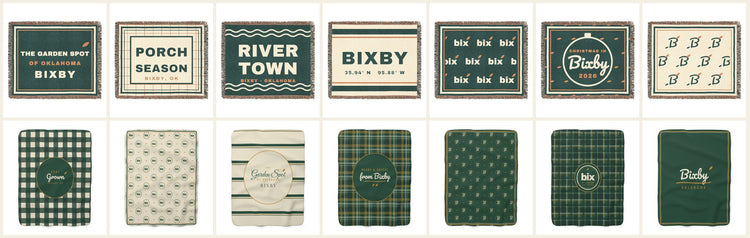 Bixby woven throws and sherpa blankets